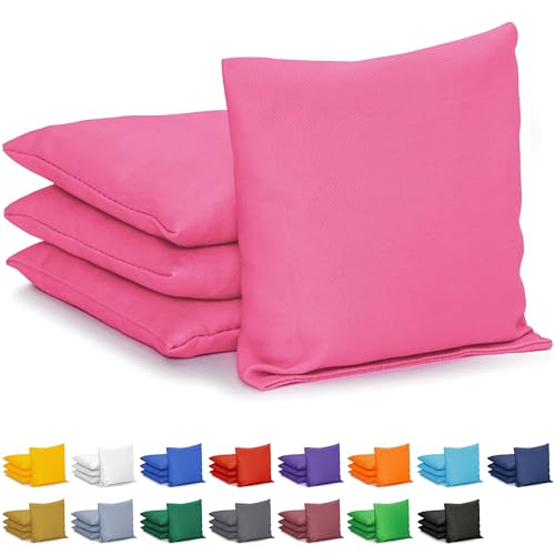 GoSports Classic Cornhole Bean Bags Set of 4-16 Colors Available - Regulation All Weather, Mix and Match - color: Pink, size: 6 X 6"