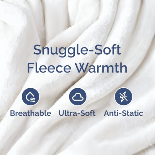Ultra Soft Fleece Blanket Twin Size - Flannel Fleece Luxury Twin Blanket - Lightweight for Couch Bed Chair - Thick, Warm and Breathable - All Season Cozy Fuzzy, Anti-Static Microplush Bedding, White - color: 08 - White, size: Twin (60" x 80")