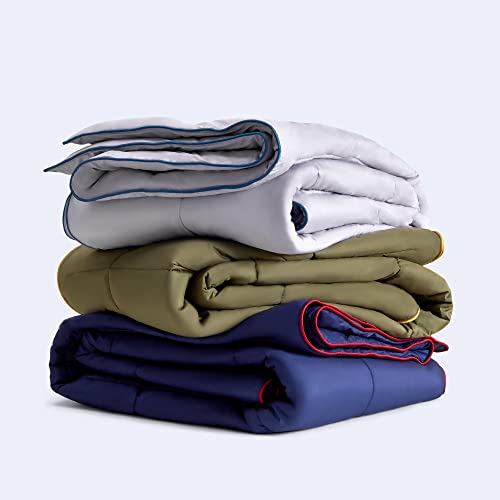 Sonive Blanket 52x75, Packable Compact Blanket Weatherproof Outdoor Down Alternative Throw Puffy Warm Quilt for Camping, Hiking, Backpacking, Picnic, Stadium Dark Blue - color: Dark Blue