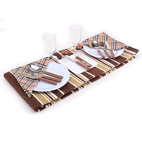 apollo walker Picnic Backpack Bag for 2 Person with Cooler Compartment, Detachable Bottle/Wine Holder, Fleece Blanket, Plates and Cutlery(2 Person, Brown) - color: Brown, size: 2 Person