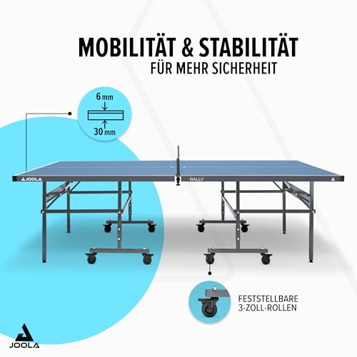 JOOLA Outdoor Table Tennis Table - Multi Use Conference Table Dining Table - Concrete Wood Look Includes Steel Outdoor Ping Pong Net Set & Frame - Hybrid Indoor Outdoor Ping Pong Table - color: Rally Outdoor