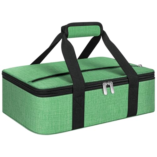 Insulated Casserole Carrier, Portable Casserole Carrier for Hot or Cold Food Lunch Tote Warmer or Cooler Bag, Lasagna Lunch Bag for Potluck Parties- Fits 9" x 13" Baking Dish-Green - color: Green, size: 16x10x4 in