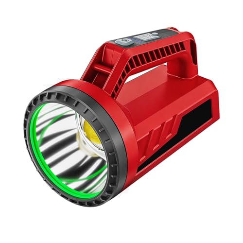 ERAY Rechargeable LED Spotlight Flashlight, Portable Camping Lantern 4800mAh, 7 Light Modes &Waterproof, Super Bright Handheld Spotlight for Hurricane Emergency, Outages, Camping, Hiking - color: Red