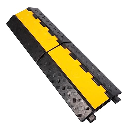 Rubber Cable Ramp Cord Cover Cable Protector Ramps Wire Hose Protective 2 Channel 22000Lbs Load Capacity Traffic Speed Bump for Asphalt Concrete Gravel Driveway Indoor Outdoor, 1 Pack - color: 2 channel-1 pack