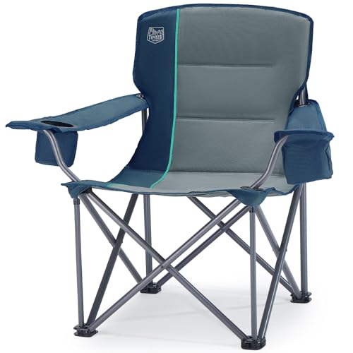 Timber Ridge 550 LBS Oversized Folding Camping Chair for Adults, Heavy Duty Outdoor Chair with Cup Holder Side Pocket for Camp, Lawn, Picnic, Navy-Upgrade - color: Navy-upgrade