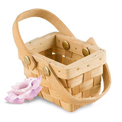 WEDDINGSTAR Miniature Woven Picnic Basket Favor - Set of 6 - size: Mini