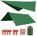 REDCAMP Hammock Rain Fly Camping Tarp Waterproof, 10x10ft Lightweight Backpacking Rain Tarp Shelter for Hiking Outdoor, Green - style: Green 10*10ft