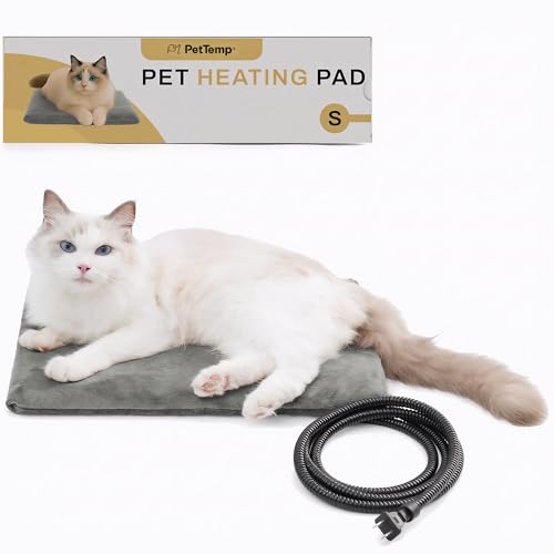 Pet Heating Pad for Cats Dogs Indoor & Sheltered Outdoor Waterproof Heated Cat Bed Heated Dog Bed Chew Resistant Cord Constant Temperature Gray Paw Print 16 x 13 Inch - color: Grey, size: Small: 16" x 13" x 1.3"