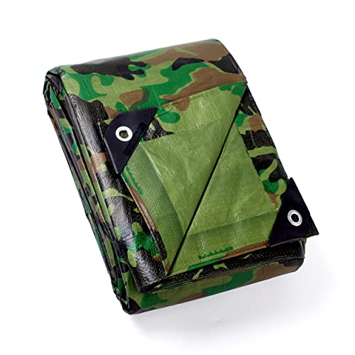 GUARD SHIELD Camo Tarp Waterproof 20x20 Feet Lightweight Camouflage Tarp Poly Cover 6mil - color: Light Camo, size: 20x20