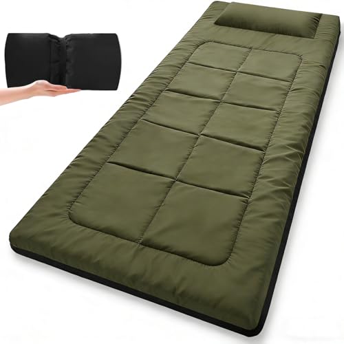 80 x 36 Inch Camping Cot Mattress Floor Mattress Waterproof Sleeping Pad for Camping Travel Easy to Store Floor Pad for Tent Cot Guest Garden Lawn Outdoor Indoor - color: Green