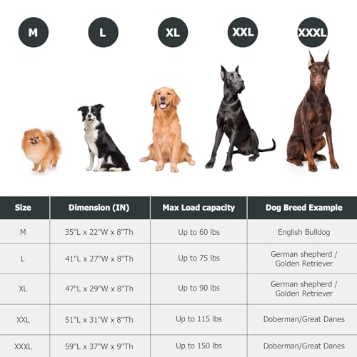 Elevated Dog Bed for Outdoor, XL Raised Dog Cot with Washable Mesh, Cooling Pet Cot Chew Proof for Outside Camping, 47 inch Grey - color: Grey, size: 47"L x 29"W x 8"Th