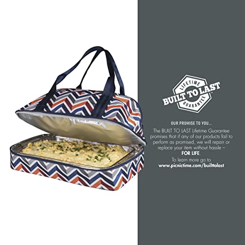 PICNIC TIME Potluck Insulated Casserole Carrier, Thermal Food Carrier, Portable Food Warmer, Insulated Container for up to 300 Degrees with Framed Window and Comfort handles (Vibe Collection) - color: Vibe Collection