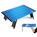 VILLEY Portable Mini Folding Beach Table, Ultralight Aluminum Side Table with Carry Bag for Camping, Picnics, and Outdoor Activities - Blue - color: Blue