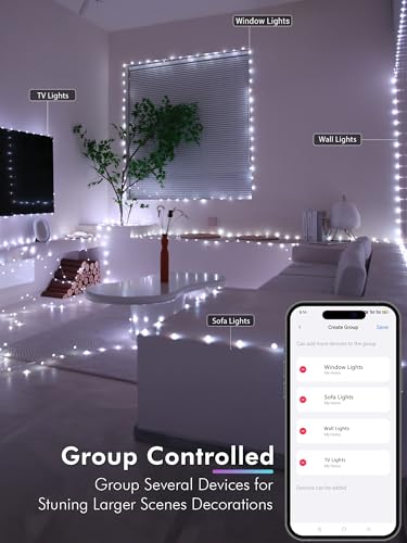 BrizLabs Smart July 4th Lights, 33ft 100 LED Red White Blue Fairy Lights Work with Alexa/Google Home, WiFi Xmas Light Dimmable RGB Color Changing Twinkle Starry Light for Xmas Home Party Halloween - color: 100 LED Smart (Silver Wire)