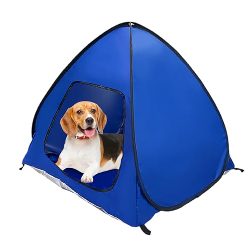 Dog Tent Shelter, Foldable Pet House, Waterproof Shade Canopy, 15.76x14.58x16.94 Inches Portable Structure, Outdoor Protection for Backyard, Garden, Patio, Picnics, Camping, Travel Use - color: Blue M