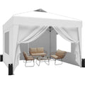 SANWAY 10x10 Pop Up Canopy Tent with Sidewalls x 4 – Easy Setup Canopy Tent, Waterproof, UV-Resistant, Portable with Carry Bag for Outdoor Events, Camping, and Backyard Parties – Silver White - color: Silver White
