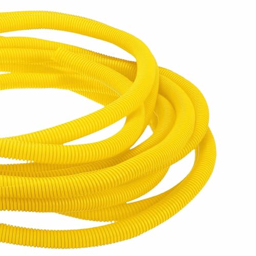 DMiotech 50ft Wire Loom Split Tubing 1 Inch(25.4mm) ID, Cord Protectors from Pet Flexible Conduit Cable Management for Office Home Garden, Yellow - color: Yellow, size: 1"-50ft