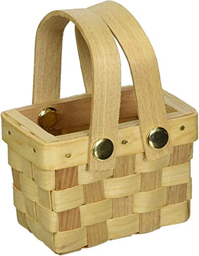 WEDDINGSTAR Miniature Woven Picnic Basket Favor - Set of 6 - size: Mini
