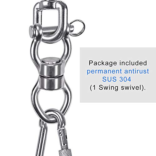 SELEWARE Silent Bearing Swing Swivel, 360° Rotational Device Hanging Accessory with Removeable Buckle for Tree Swing, Hammock Chair, Climbing Rope, Yoga, Kids Swing Swivel 1200LB Capacity, 2 Pack - color: Swivel - Style D Only, 2 Pack