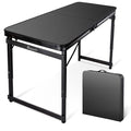 4FT x 2FT Folding Camping Table with Aluminum Alloy Legs, Adjustable Height Portable Outdoor Picnic Table for Camping, Travel, Parties, Kids Crafts, and Market Vendor Use - size: 4 ft x 2 ft × 2.3 ft H