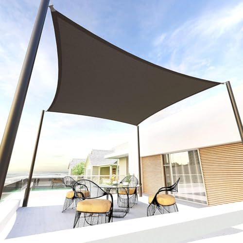 Tronssien Rectangle 16'x16' Sun Shade Sail,95% UV Blockage Canopy Awning for Outdoor Patio and Garden, Yard Activities - color: Graphite, size: 16X16 ft