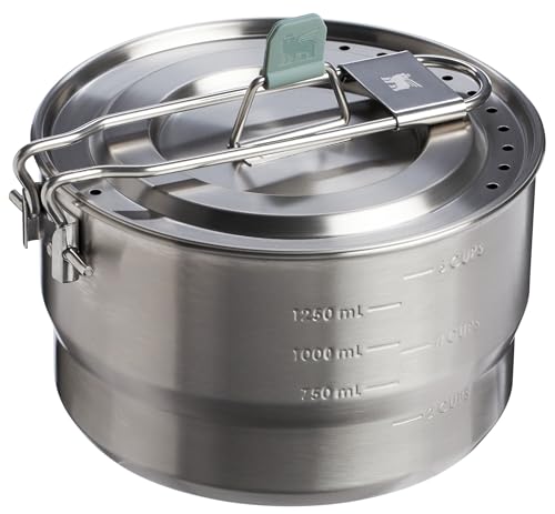 Stanley Wildfare Go 14-Piece Stainless Steel Prep & Cook Set | 1.65 qt Saucepan with Fold & Lock Handle | Bowls, Utensils, Cutting Board | Camping Essentials for Your Camp Kitchen | BPA-Free