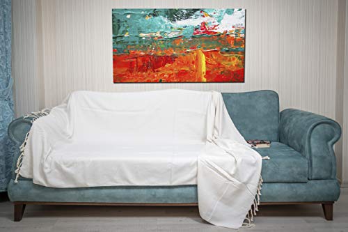 Bersuse 100% Cotton Milas XL Throw Blanket for Couch - 100% Cotton Lightweight Durable Throw Blanket, Big Blanket for Sensitive Skin, Decorative and Versatile - 60x90 Inches, White - color: White
