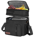 MIYCOO Lunch Bag & Lunch Box for Men Women Double Deck - Leakproof Insulated Soft Large Adult Lunch Cooler Bag for Work, (Black Zipper Pull, 15L) - color: Black Zipper Pull
