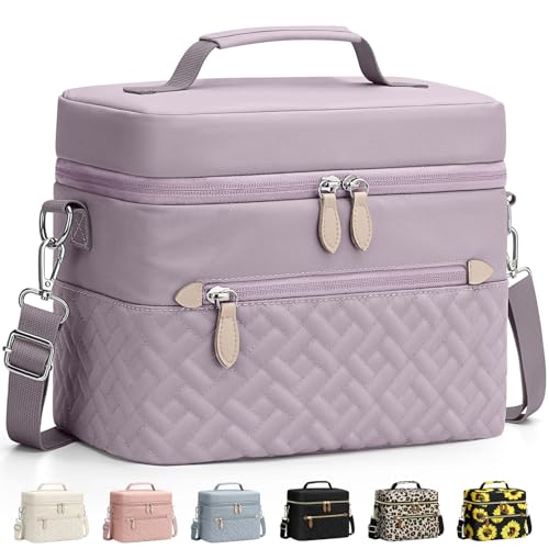 Capolo Lunch Box for Women Men Adults,Insulated Lunch Bag Leakproof Lunch Cooler Box with Removable Strap Cute Lunch Tote Bags Reusable Thermal Lunchbox for Work Picnic(Small,Purple) - color: Purple, size: Small