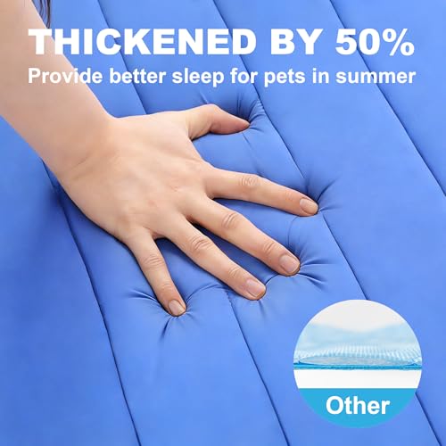 Dog Cooling Mat, Cold Memory Sponge Cooling Mat for Dog,Foldable Crate Pet Bed & Non-Slip, (Q-Max > 0.45) Long-Lasting Cool & Keep Your Pet Cool. (Large - (35.4 x 23.6 Inch) - size: Large - (35.4 x 23.6 Inch）