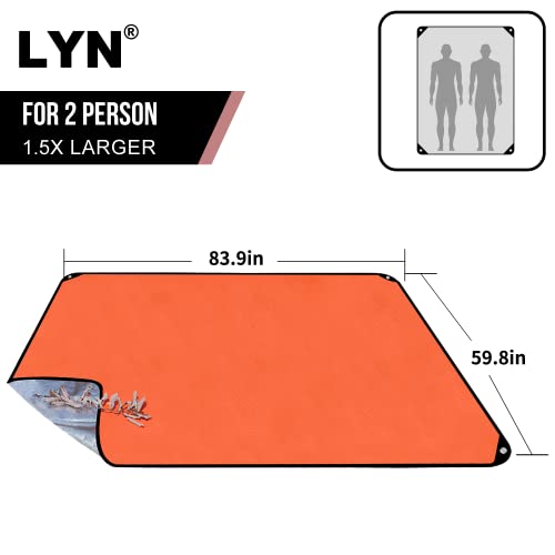 LYN Heavy Duty Emergency Blanket Survival Gear Waterproof Insulated Blanket Emergency Tarp for Camping, Hiking, Bushcraft - color: Orange