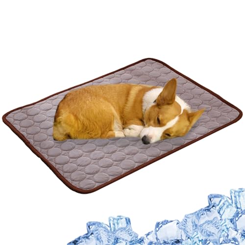 Puppy Cooling Pad - Pet Summer Mat, Gel Comfort | Pressure-Activated Dog Cushion, Portable Sofa Blanket, Washable Crate Rest, Lightweight Kennel for Hot Weather - color: Coffee, size: XL