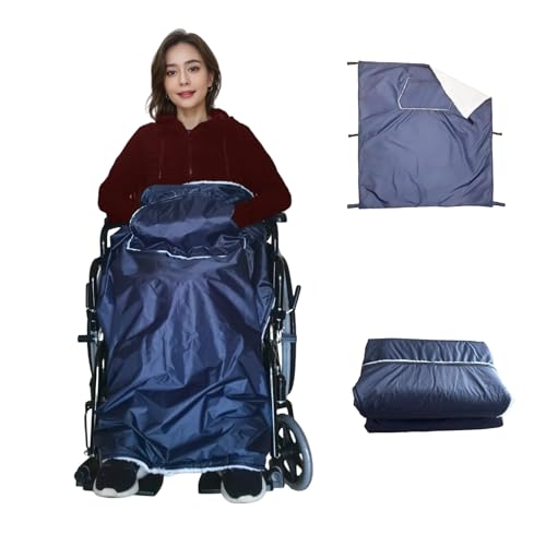 Waterproof Wheelchair Blanket 42"X45" No Pet Hair Sticking - Windproof Fleece Lap Blanket for Elderly, Machine Washable Lightweight Throw for Hospital, Outdoor Travel & Gift Vacuum Packaging