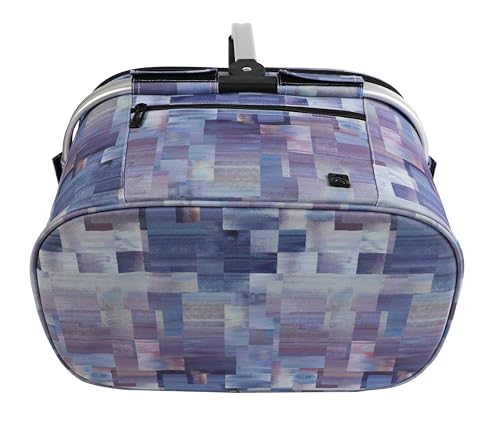 ALLCAMP Picnic Basket - Insulated Cooler, Thickening Foldable Picnic Basket with Removable Baskets & Sewn-in Frame, Basket for House Warming Gifts New Home(Purple Pattern) - color: Purple Pattern, size: Medium