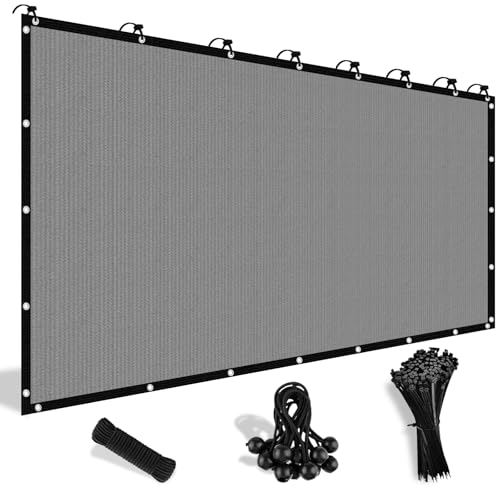 Shade&Beyond 90% Sun Shade Cloth with Grommets, 8' X 8' Pergola Shade Cover Canopy, Mesh Tarp Sun Screens for Patio, Outdoor, Garden, Backyard, Light Gray, GN10 - color: Light Gray, size: 0 8' X 0 8'