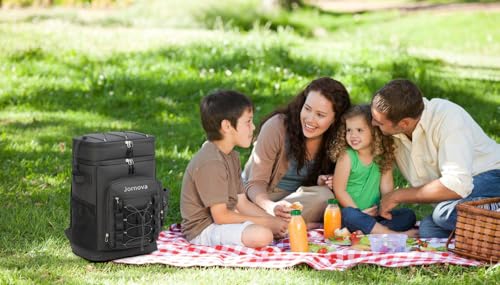 Insulated Cooler Backpack, 40L Leakproof Backpack with Double Compartments for Men & Women, Large Lunch Cooler for Camping, Beach, Travel, Picnic, Up to 48 Cans - color: Black