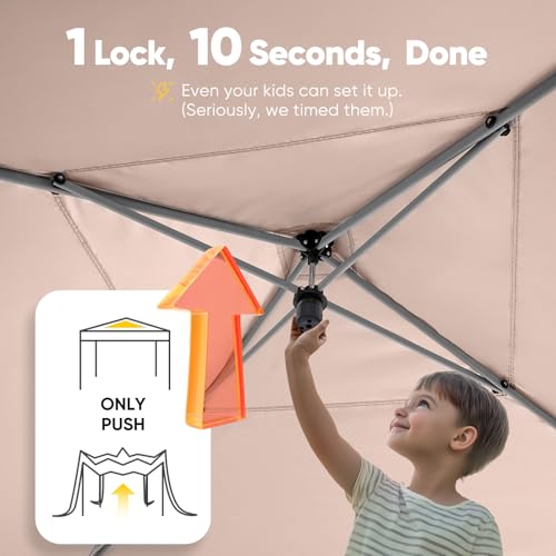 Quictent Privacy 8x8 Pop up Canopy Tent with Sidewalls and Roll-up Ventilated Windows, One Person Easy Setup, Outdoor Commercial Gazebo Shelter Enclosed Waterproof, Bonus 4 Sandbags - color: Tan, size: 8x8ft