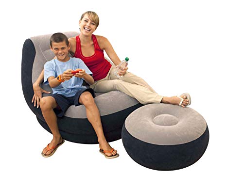 Intex Inflatable Ultra Lounge Chair with Cup Holder and Ottoman Set (3 Pack) - size: 3 Pack