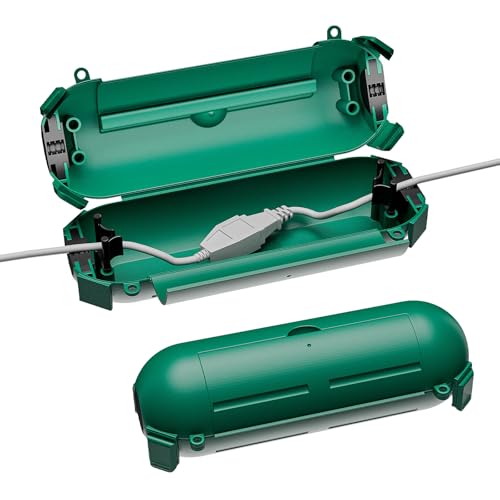 iwillink 2 Pack Outdoor Extension Cord Cover Waterproof - Weatherproof Electrical Connection Box for Outdoor Outlet, Plug, Socket, Christmas Holiday Decoration, Power Tool, Green - color: Green, size: 2 Pack