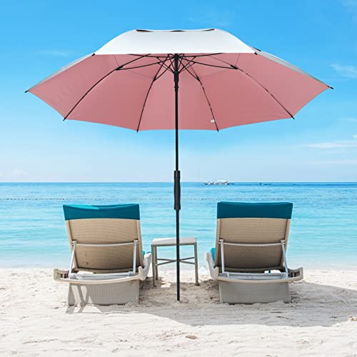 G4Free Vented UV Golf/Beach Umbrella 68" Arc, Auto Open Oversize Extra Large Windproof Sun Shade Rain Umbrellas - color: Silver/Pink