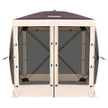 Tecoom 6x6ft Pop Up Gazebo Tent, 4-Sided Canopy Shelter Tent with Mesh Windows for Camping, Portable Large Shade Tents with Siedwalls, Carrying Bag and Stakes for Outdoor, Garden, Lawn, and Backyard - size: 6x6ft