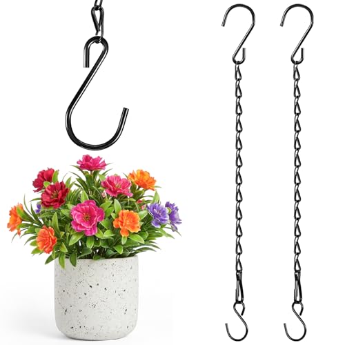 EBOOT 2 Pcs Hanging Chain for Bird Feeders, Planters, Lanterns and Ornaments (Black,19.7 Inch) - color: Black, size: 19.7 Inch