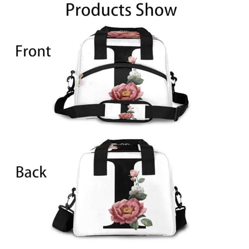 Letter I Insulated Lunch Bag for Women Men Reusable Waterproof Lunch Box Cooler Tote Bag One shoulder portable meal bag Portable Adult Lunchbox for Work Picnic Hiking Beach - color: Letter I