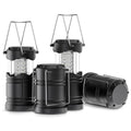 Lichamp 4 Pack LED Camping Lanterns, Battery Powered Camping Lights LED Collapsible Flashlight Portable Emergency Supplies Kit, A4BK - color: Black