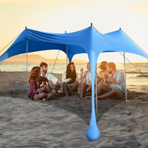 Beach Canopy Tent with UPF50+ Protection Sun shelter Umbrella Portable Camping Tents 12X12FT Include Beach Blanket Phone Case with Sandbags Poles Anti-Wind Ropes for Beach Camping Backyard Picnics - style: 12x12FT with 79" X 118"beach blanket