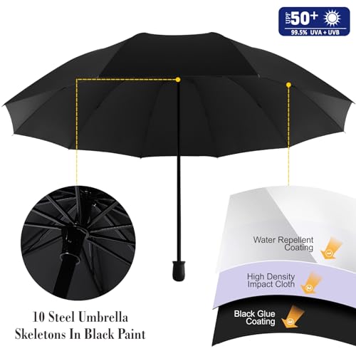 XLINGZA UPF 50+ Beach Umbrella with Adjustable Universal Clamp - style: Manual/L