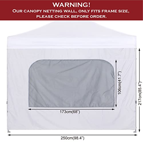 COOSHADE Instant SunWall 8x8 SideWall for Pop up Canopy Tent, 1 Pack Sidewall with Mesh Window Only, White - color: White, size: 8x8-Net Window