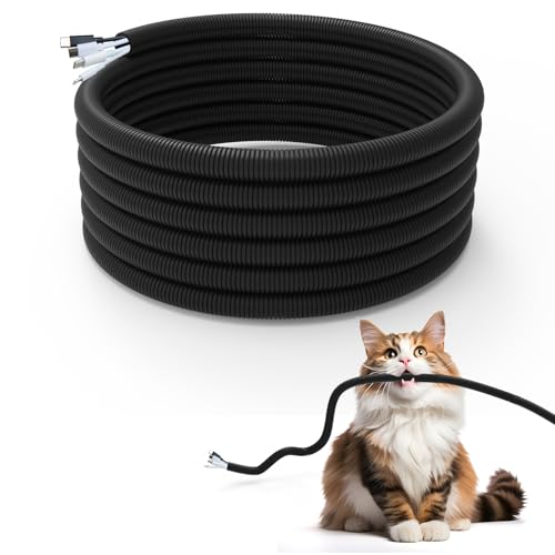 Cord Protector for Pets,10ft-Durable Wires Covers Stop Chewing,Cable Protector from Chewing, Wires from Rabbits, Cats Dogs and Other Pets Black - color: Black, size: 10ft