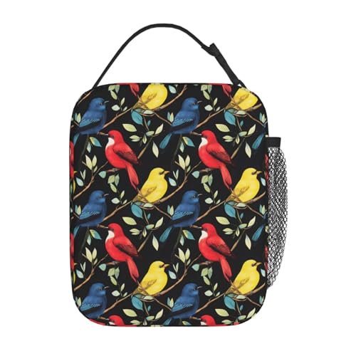 Bird Lunch Box for Women Kids Girls Men Insulated Lunch Bag Lunchbox Adults Lunch Tote Bags Reusable Cooler for Work Office School Picnic Travel - color: Bird01