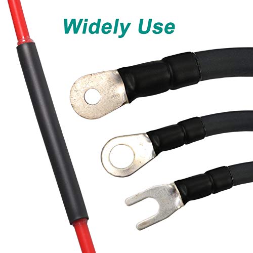 2 Pcs 1 inch (Diameter) 3:1 Waterproof Heat Shrink Tubing Kit, Large Marine Dual Wall Adhesive Shrinkable Wire Wrap Tube, Insulation Sealing Wear-Resistant Cable Protector by YUKSY (4ft, Black & Red) - size: 1" (4ft, Black/Red)